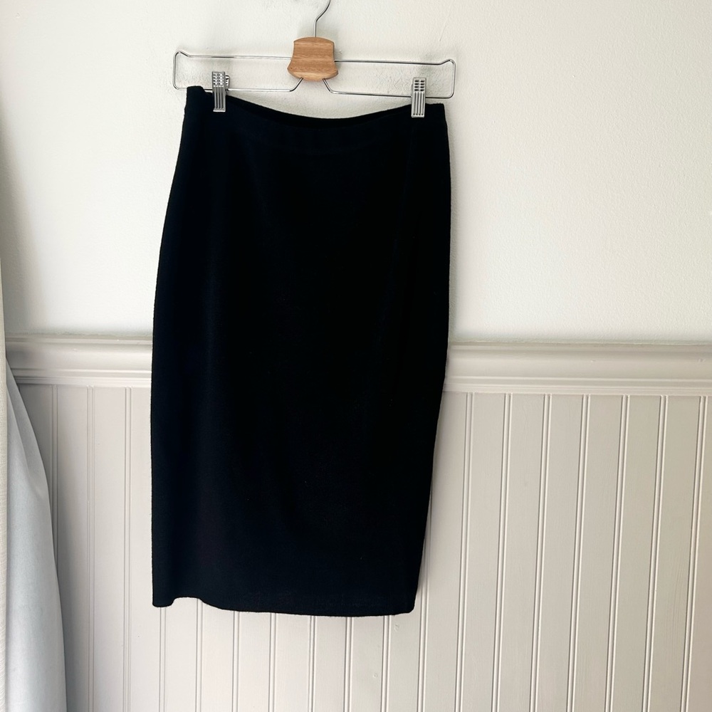 βοΈ NEW Linea by Louis Dell'Olio Wool Blend Small Classic Black Pencil Midi Skirt